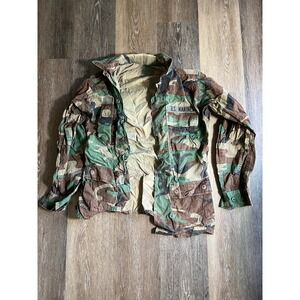 US Marines Woodland Camo Field Jacket BDU Small Long 8415-01-184-1325